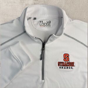 Syracuse Orange Under Armour 1/4 Zip Sweatshirt Men’s Large Pullover White Y2K